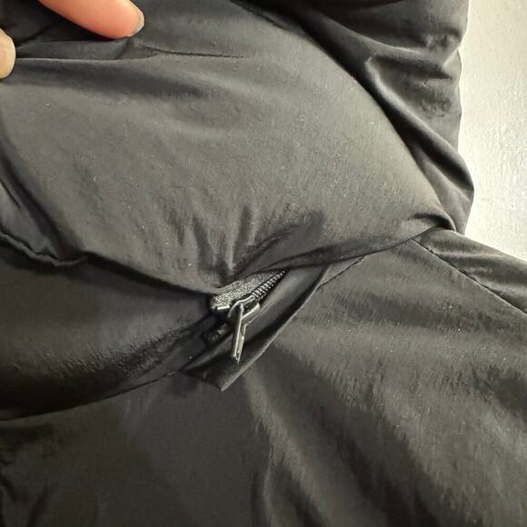 GOOD AMERICAN Hooded Puffer Jacket In Black Heavyweight Removable Hood Size XL - Picture 6 of 8